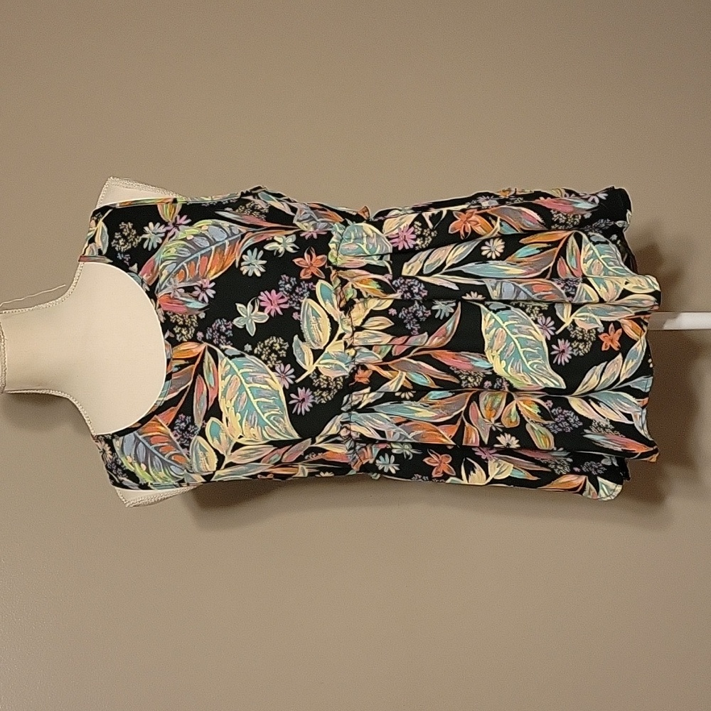 Kate & Mallory Tropical High Low Tank Multicolored Womens Medium
